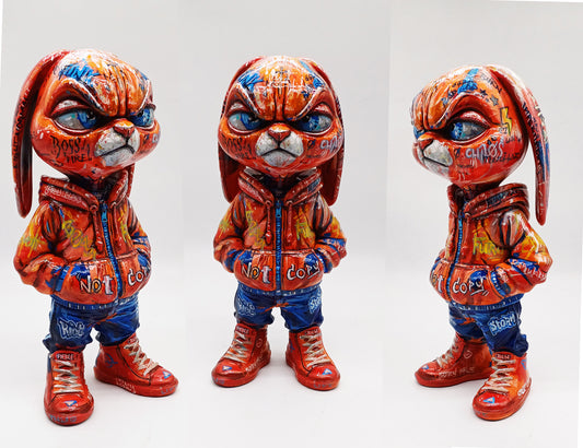 Artoons Unique -Lapin  Streetwear | Sculpture Peinte à la Main | Édition Unique 1/1